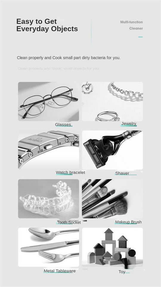 Ultrasonic Vibration Jewelry Cleaner - Portable Bath for Glasses & Rings