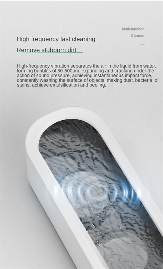 Ultrasonic Vibration Jewelry Cleaner - Portable Bath for Glasses & Rings