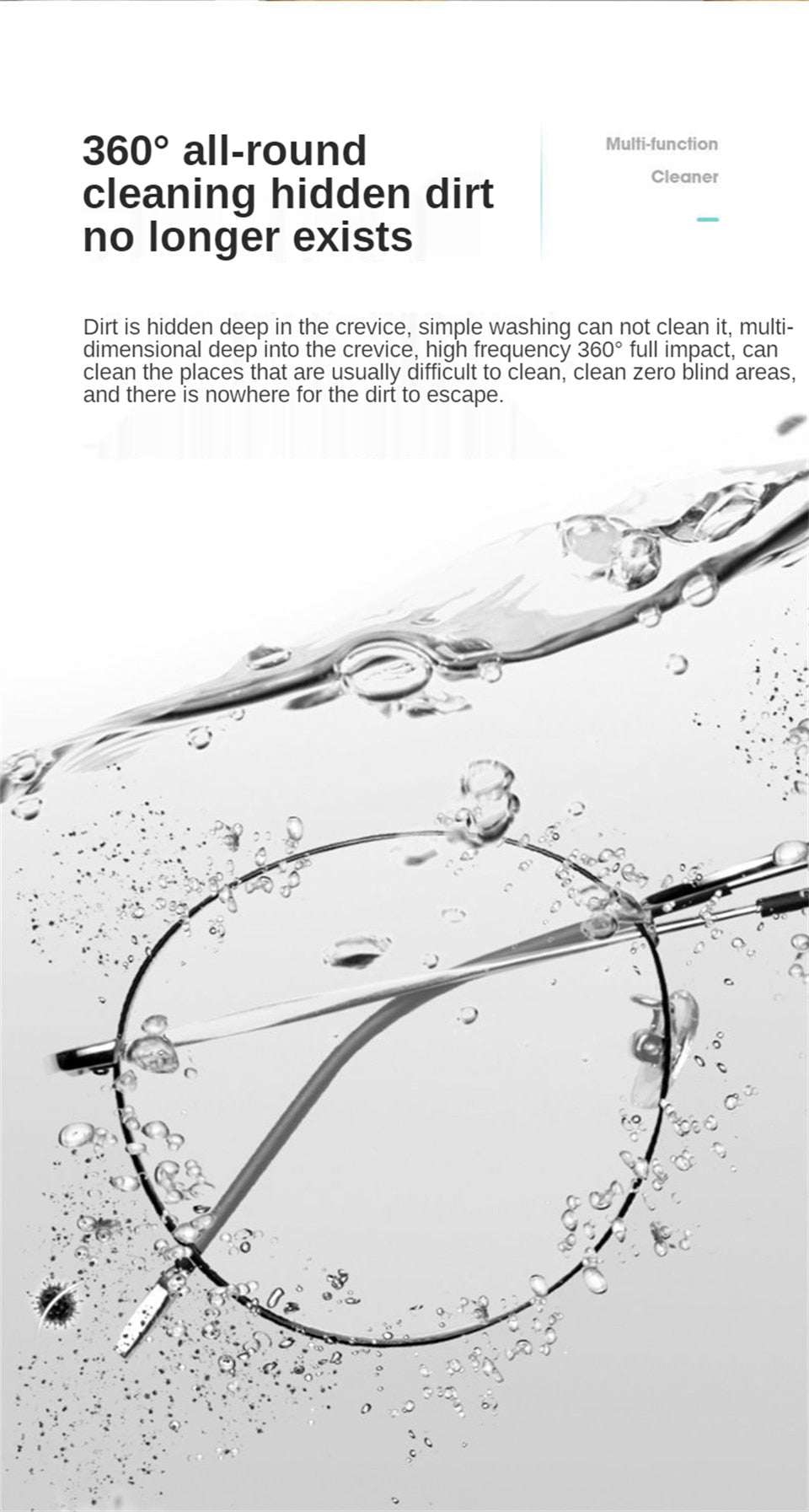 Ultrasonic Vibration Jewelry Cleaner - Portable Bath for Glasses & Rings