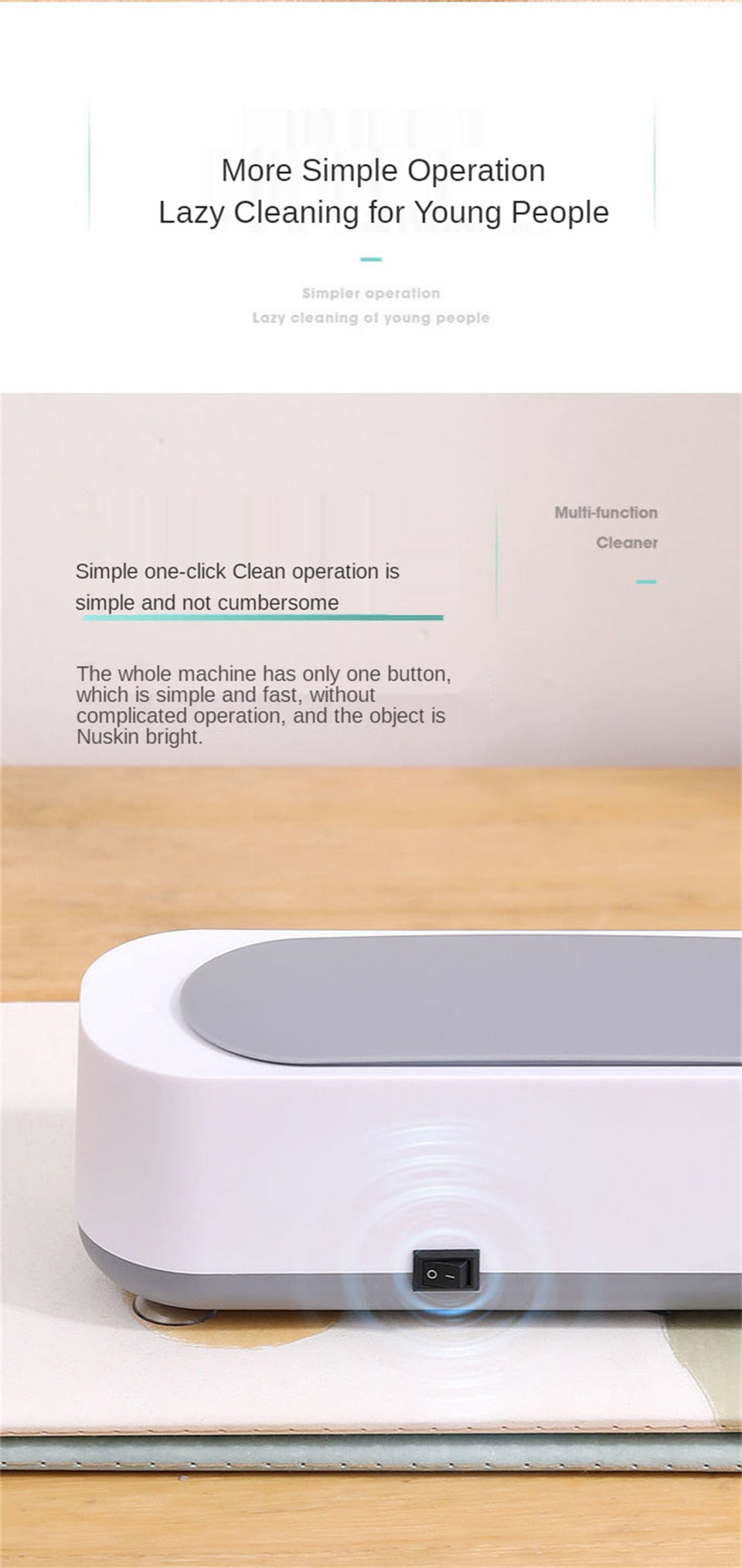 Ultrasonic Vibration Jewelry Cleaner - Portable Bath for Glasses & Rings