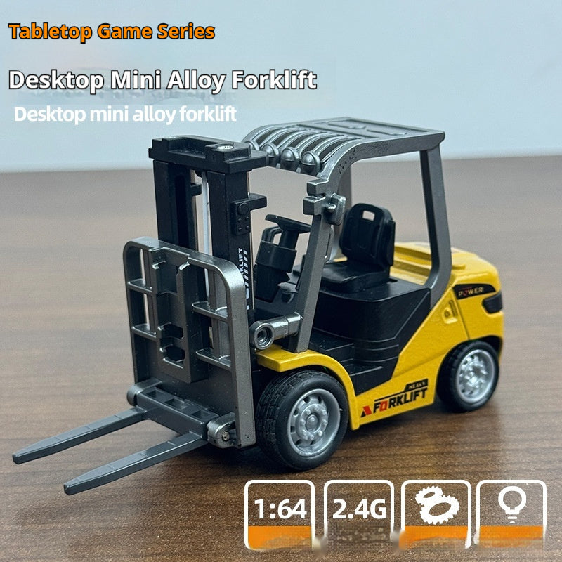 Mini 1:64 RC Engineering Vehicle Models - Alloy Construction Series (Dump Truck, Excavator, Forklift)