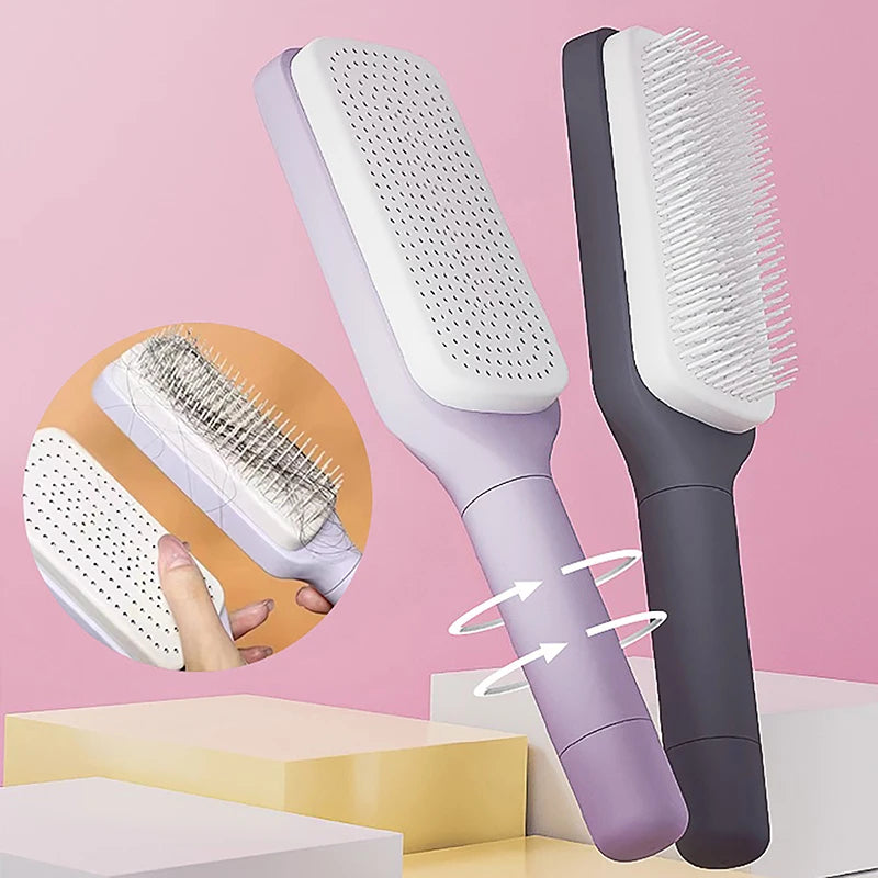 Self-Cleaning Hairbrush 💆‍♀️ | No More Tangles!