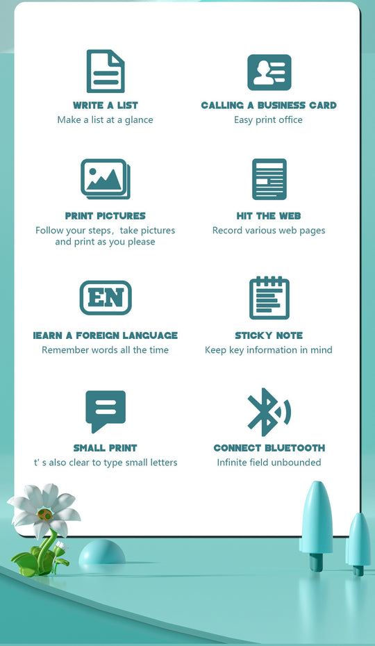 Inkless Mini Printer Creative Bundle - Includes Paper, Stickers & Markers