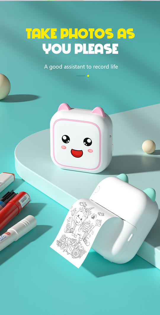 Inkless Mini Printer Creative Bundle - Includes Paper, Stickers & Markers