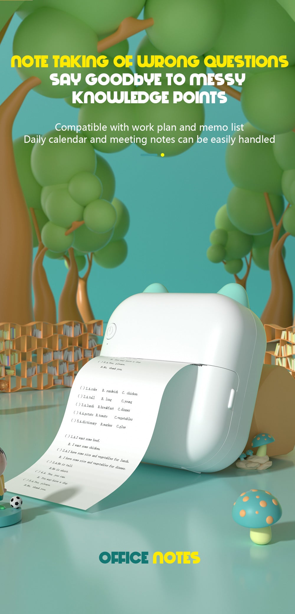 Inkless Mini Printer Creative Bundle - Includes Paper, Stickers & Markers