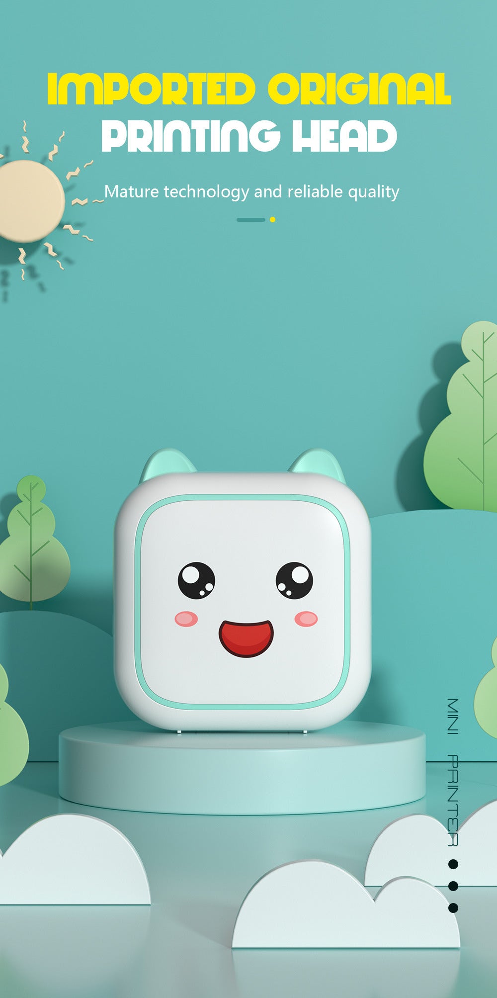 Inkless Mini Printer Creative Bundle - Includes Paper, Stickers & Markers