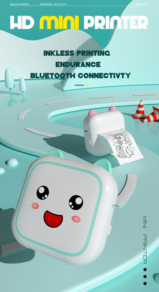 Inkless Mini Printer Creative Bundle - Includes Paper, Stickers & Markers