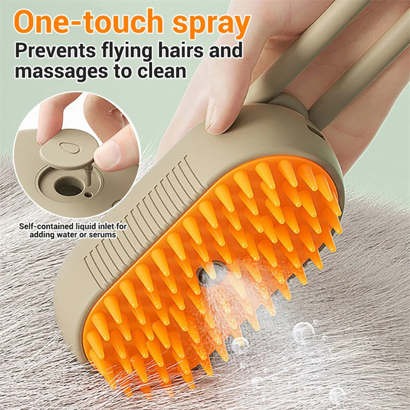 AquaGlow™ 3-in-1 Pet Steam Brush 💨
