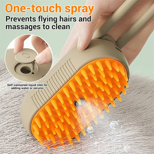 AquaGlow™ 3-in-1 Pet Steam Brush 💨