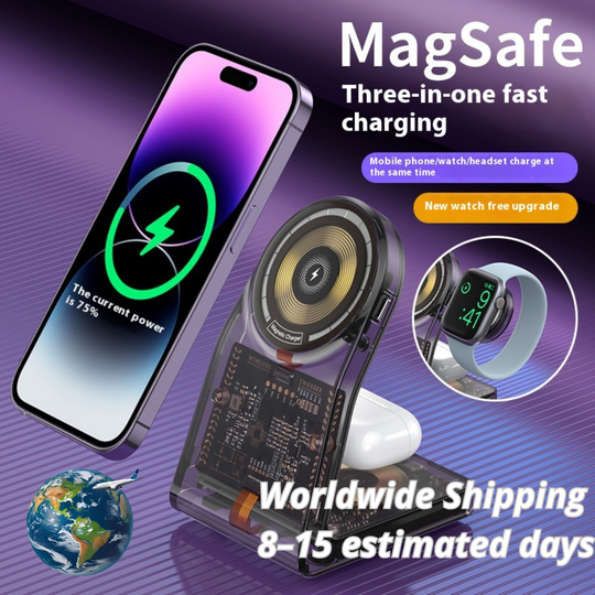Cyberpunk Transparent 3-in-1 MagSafe Charging Station