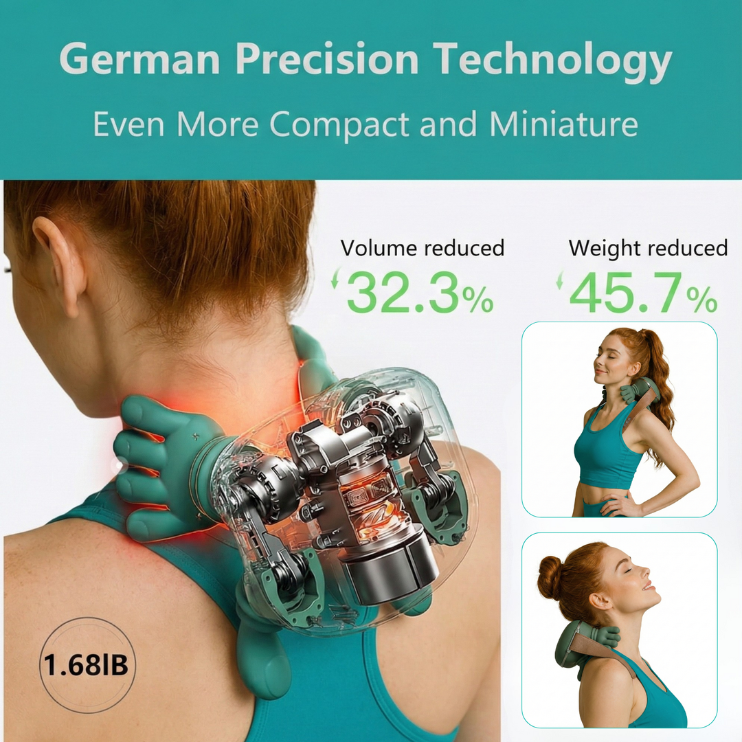 4D Shiatsu Neck & Shoulder Massager - USA Stock 2-5 Days (Cordless & Hands-Free)