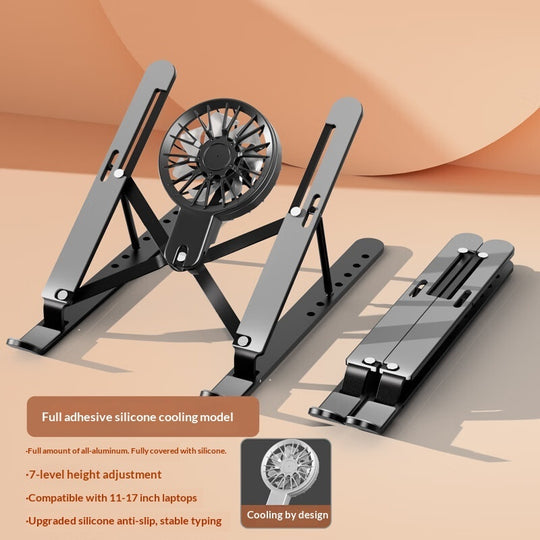 New Laptop Stand With Adjustable And Foldable Height, Aluminum Alloy Bracket With Cooling Fan