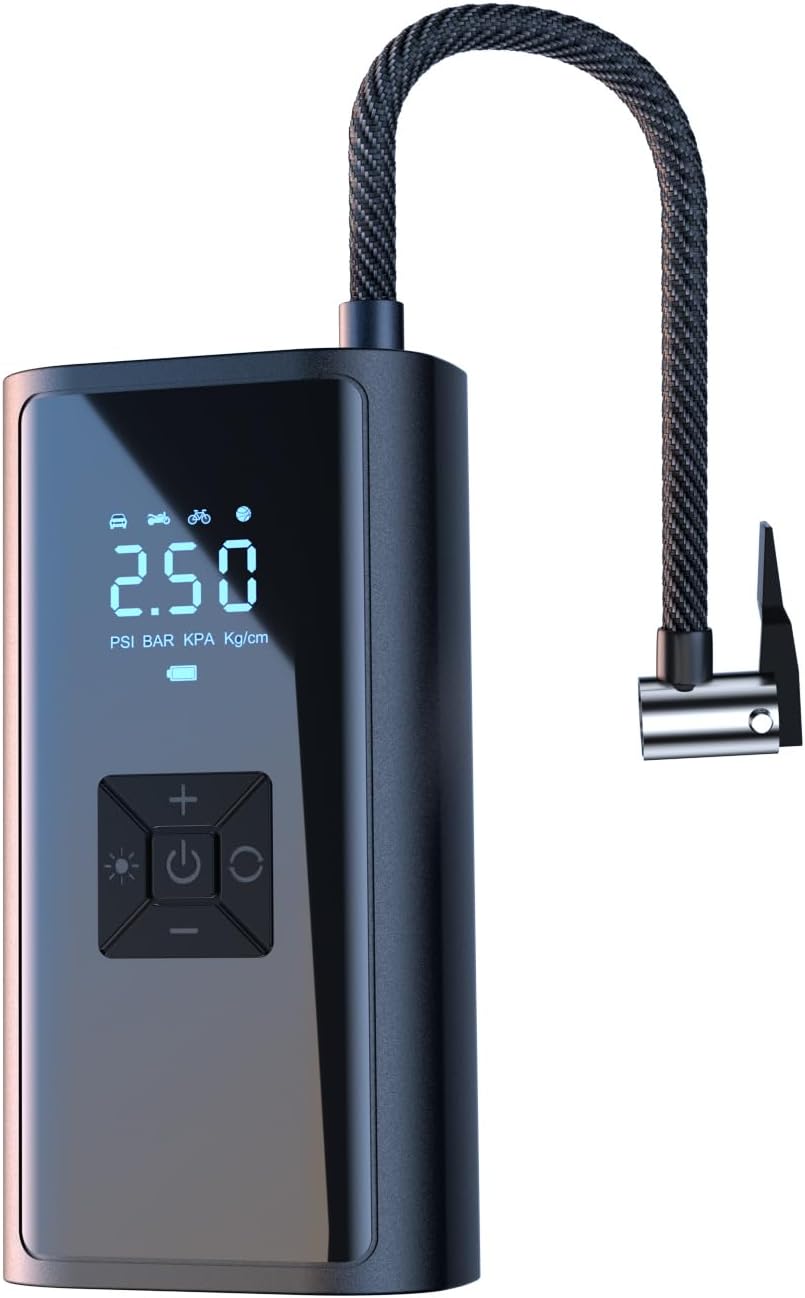 Cordless Tire Inflator & Power Bank - High Capacity Air Compressor