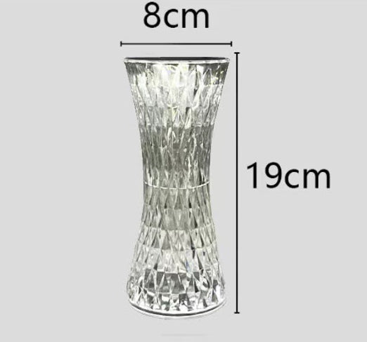 Crystal Rose Diamond Lamp - 16 Color LED Projector with Touch & Remote Control