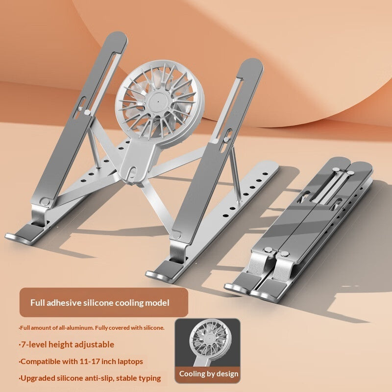 New Laptop Stand With Adjustable And Foldable Height, Aluminum Alloy Bracket With Cooling Fan