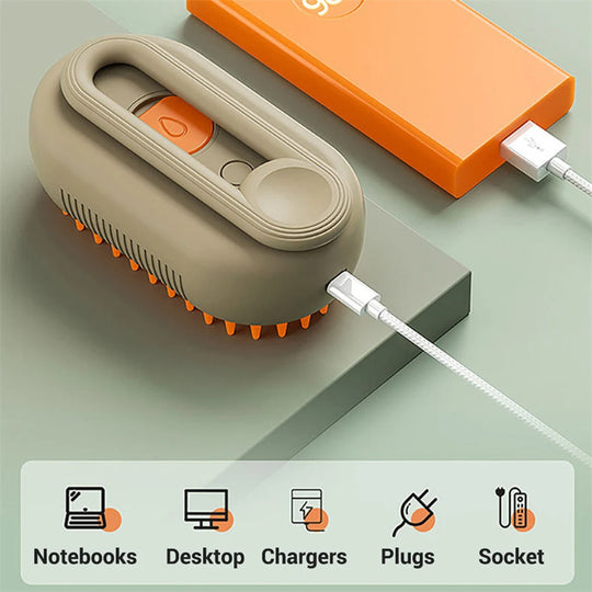 AquaGlow™ 3-in-1 Pet Steam Brush 💨