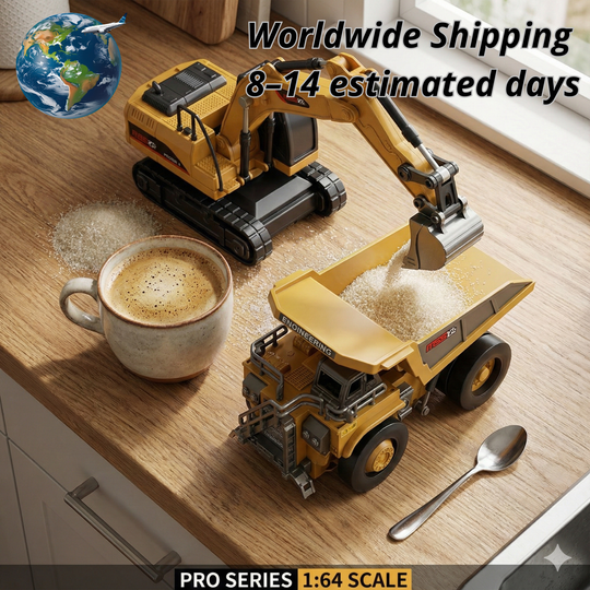 1:64 Mini RC Engineering Vehicles - Pro Series with Proportional Steering