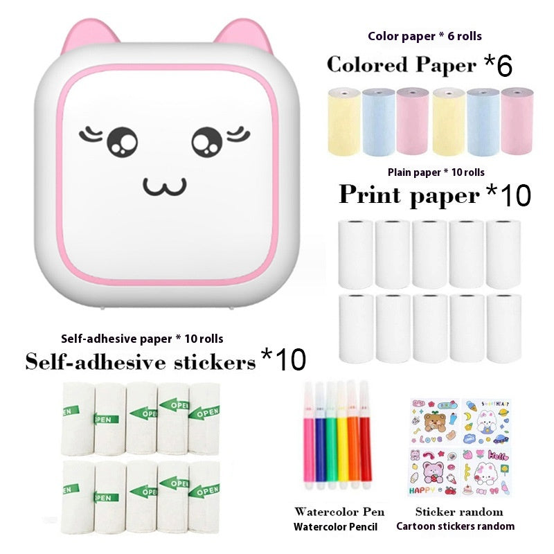 Inkless Mini Printer Creative Bundle - Includes Paper, Stickers & Markers