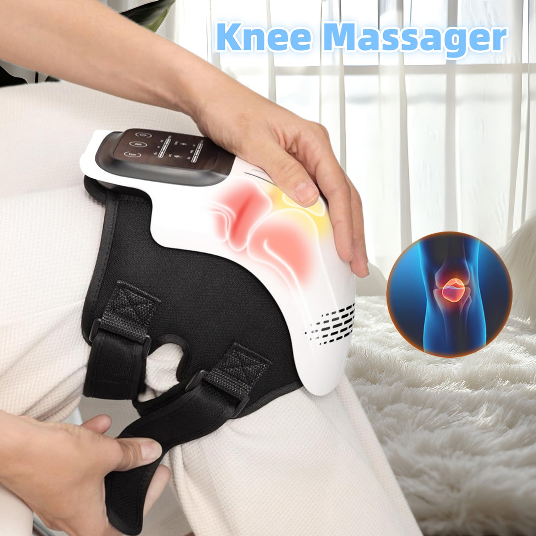 Smart Knee Massager with Heat & Vibration - Cordless & Rechargeable