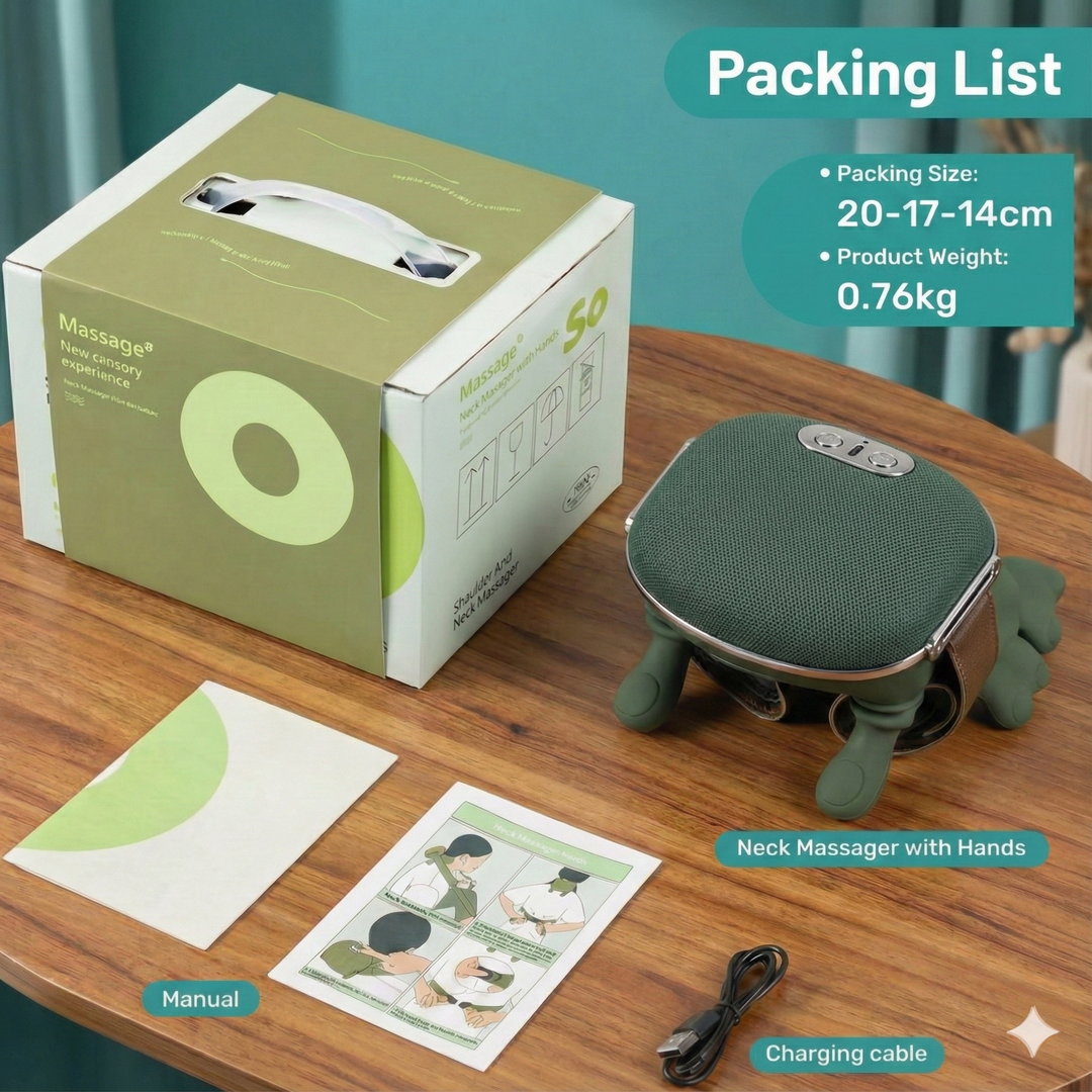 4D Shiatsu Neck & Shoulder Massager - USA Stock 2-5 Days (Cordless & Hands-Free)