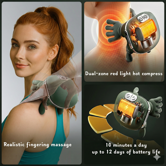 4D Shiatsu Neck & Shoulder Massager - USA Stock 2-5 Days (Cordless & Hands-Free)