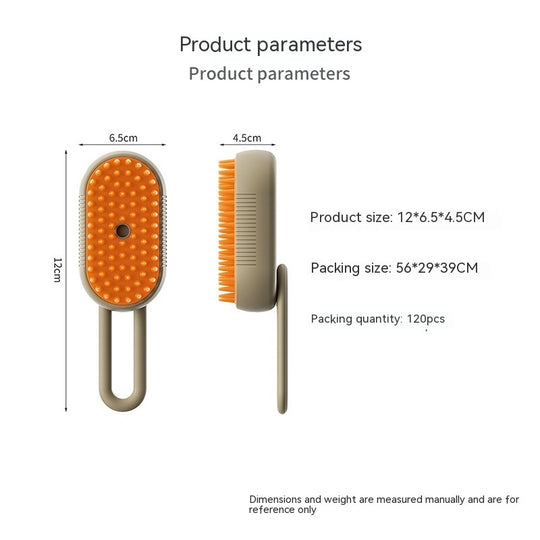 AquaGlow™ 3-in-1 Pet Steam Brush 💨