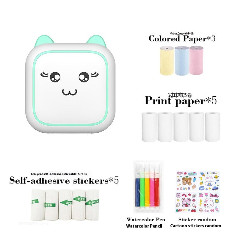 Inkless Mini Printer Creative Bundle - Includes Paper, Stickers & Markers